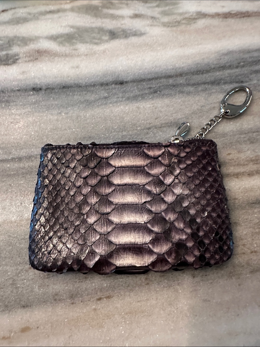 PARRI’S from Italy -Python leather mini wallet with key ring